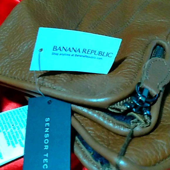 Banana Republic Other - TechTouch Masculine  Sheepskin Banana Republic Zippered Men's Leather Gloves NWT